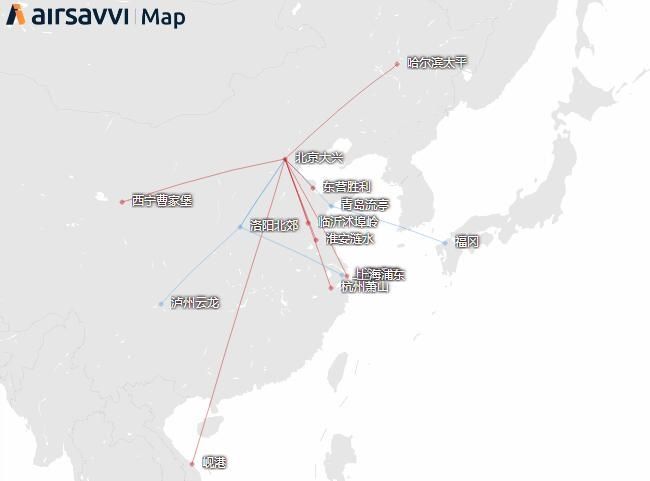 香港空运-航线图：冬春航季15家航司入驻大兴机场
